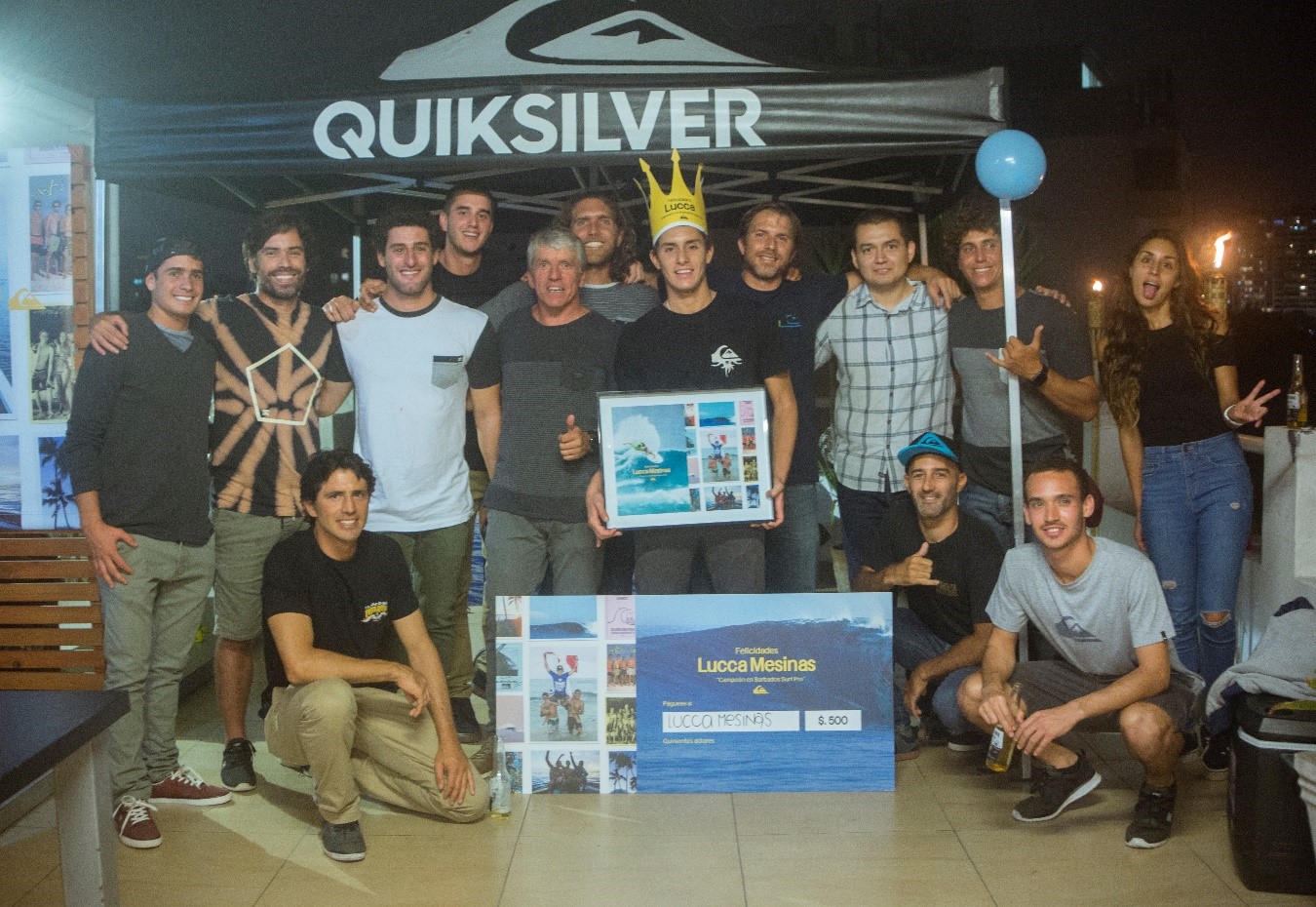 Celebraci&oacute;n Quiksilver de la victoria de Lucca Mesinas