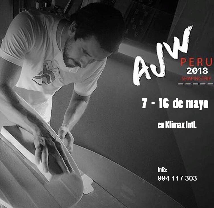 AJW Surfboards llega a Lima para shapear tablas personalizadas del 7 al 16 de mayo