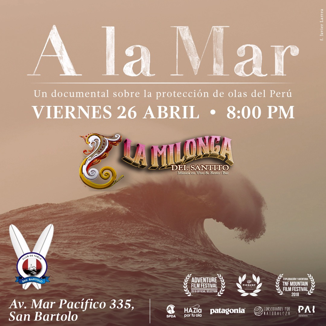 "A La Mar", este viernes 26 de abril en San Bartolo