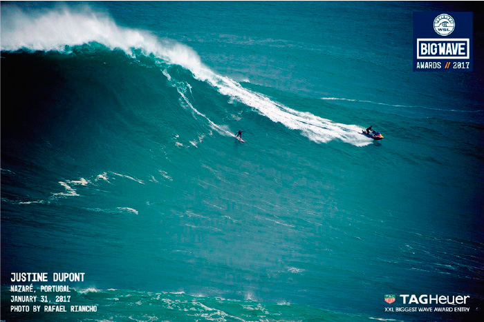 Justine Dupont nominada a los Big Wave Awards por su ola en Nazar&eacute; 
