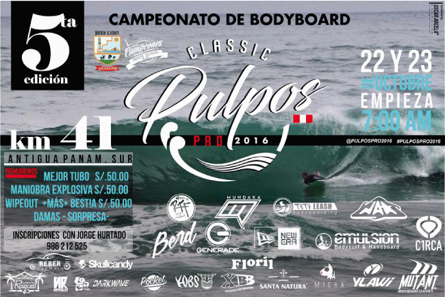 Bodyboard: Este s&aacute;bado 22 de octubre arranca el Classic Pulpos Pro 2016
