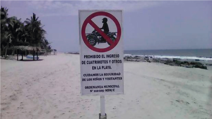 M&aacute;ncora pretende reorganizar el balneario con letreros de seguridad
