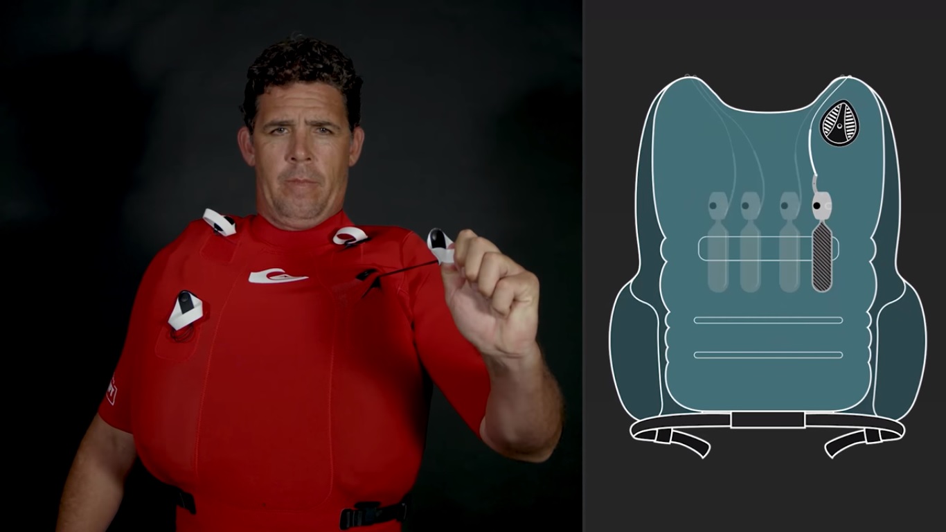 Peter Mel te explica c&oacute;mo funciona el chaleco de gas integrado para olas grandes