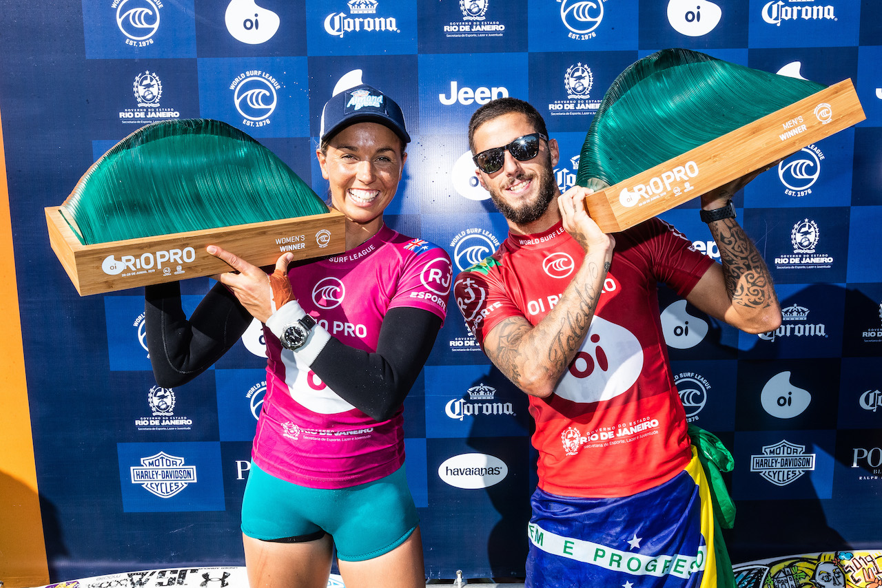 Rio Pro: Filipe Toledo y Sally Fitzgibbons triunfan en Saquarema