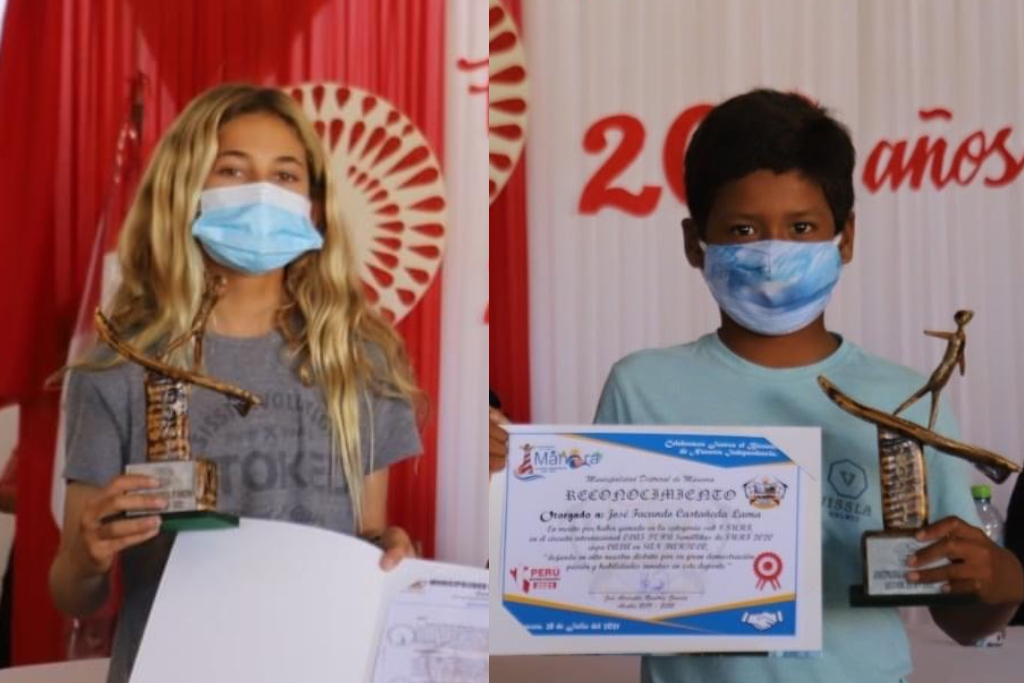 Catalina Zariquiey y Facundo Casta&ntilde;eda condecorados en M&aacute;ncora