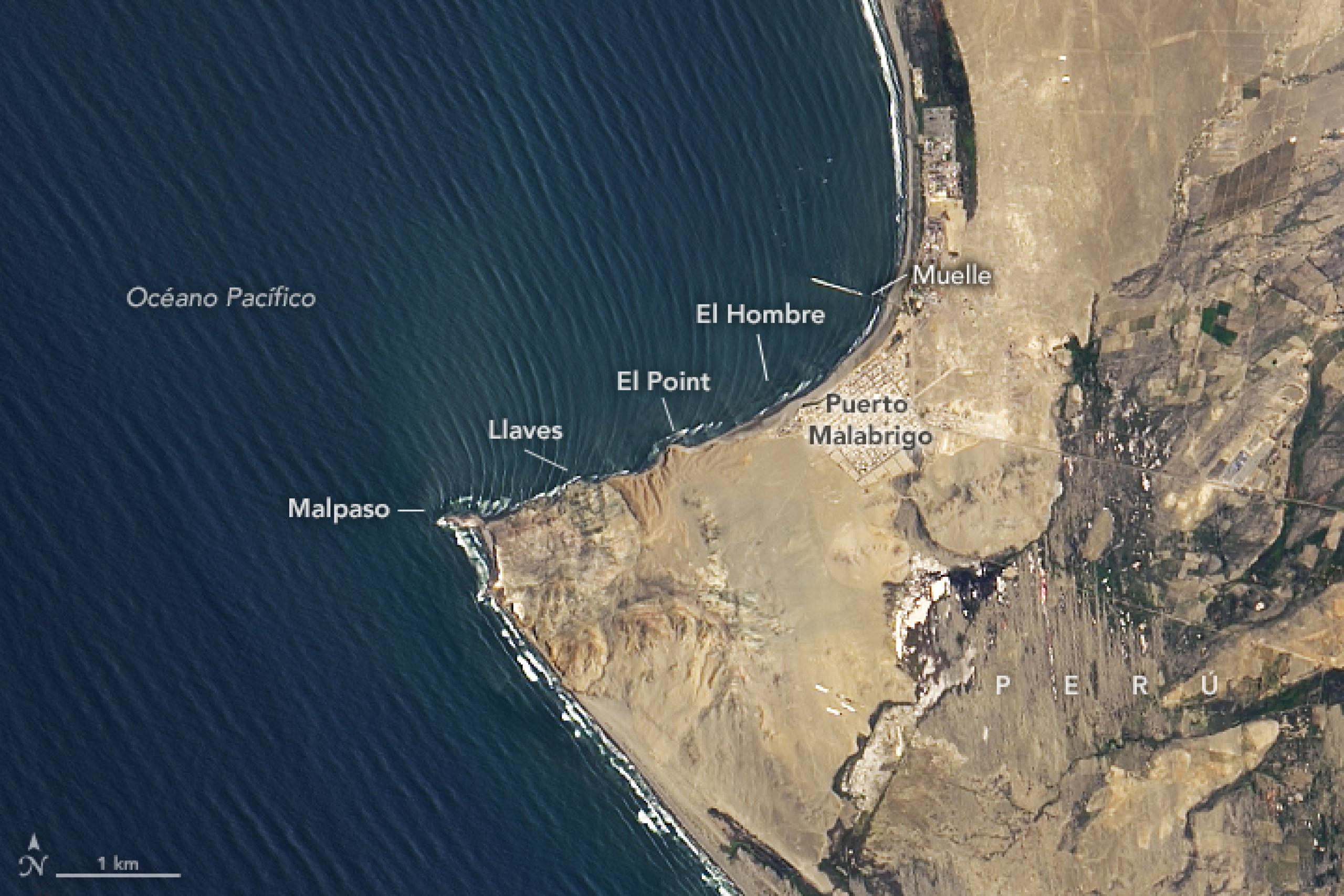 La NASA publica una incre&iacute;ble imagen satelital de las olas de Chicama