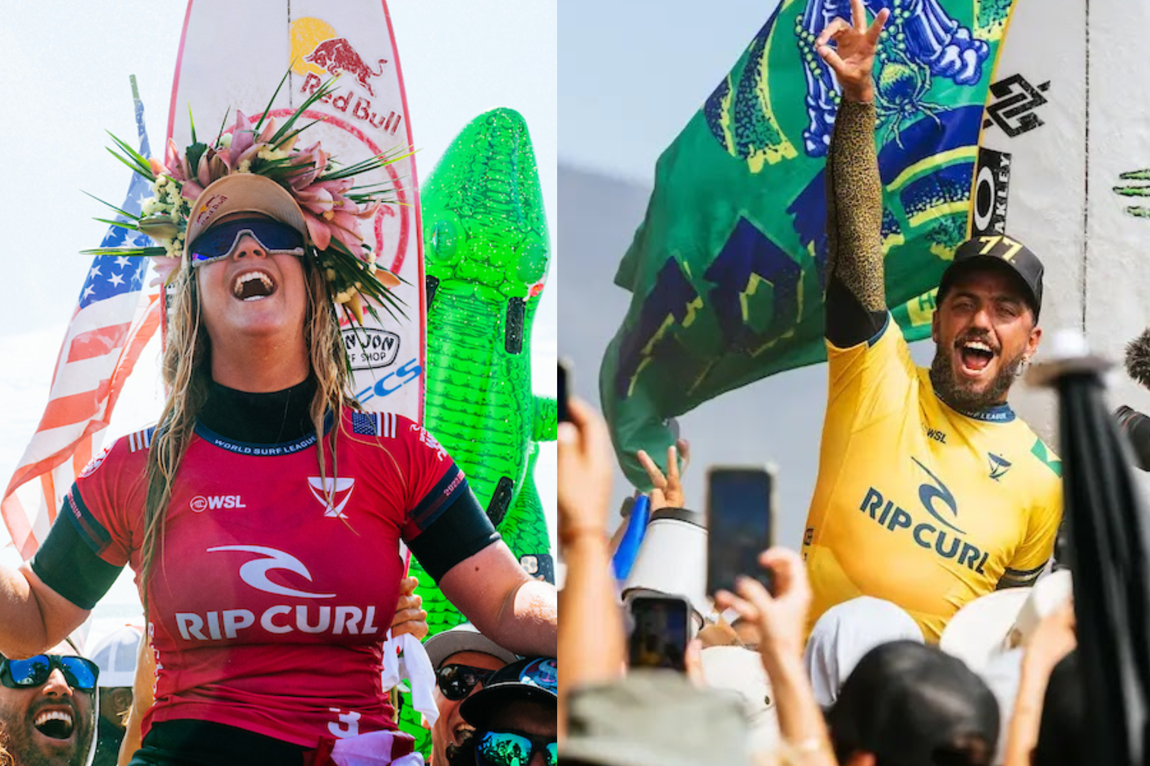 Filipe Toledo y Caroline Marks se convierten en los nuevos campeones del mundo 2023