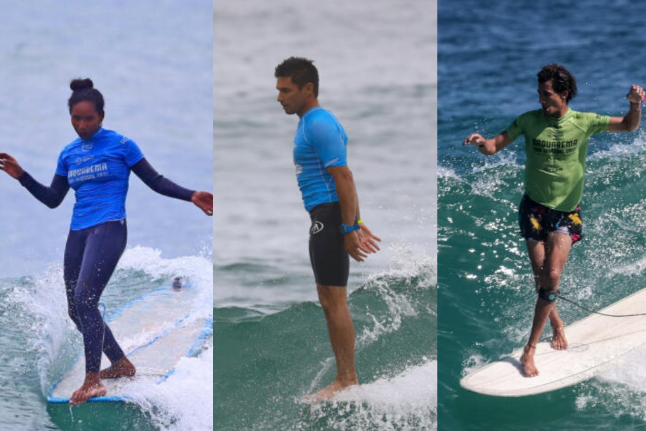 Tres serios representantes del longboard peruano en la tercera etapa del Tour Mundial en El Salvador 
