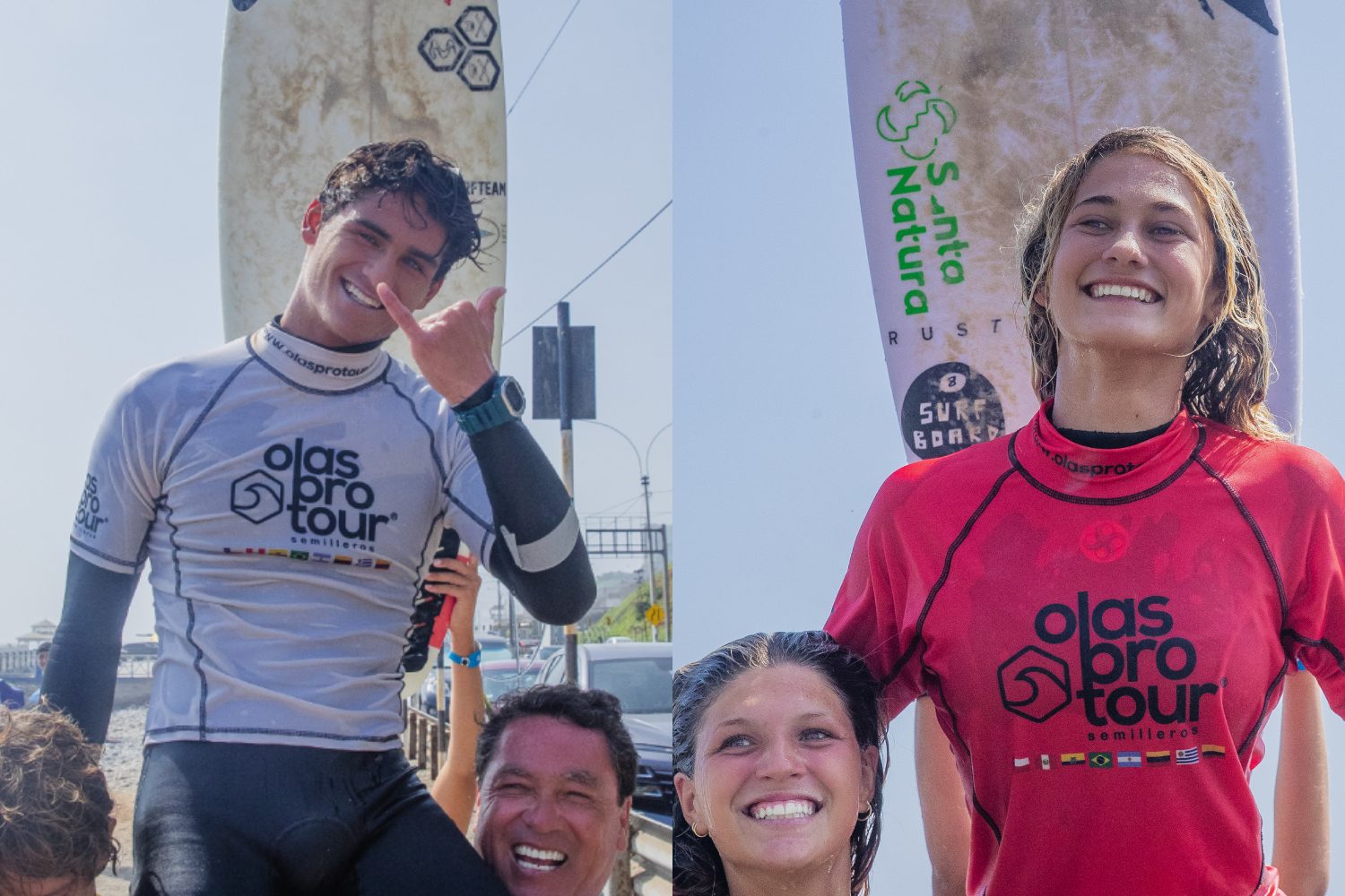 Alejandro Bernales y Catalina Zariquey se llevan la categor&iacute;a mayor del Semillero Internacional en playa Redondo 