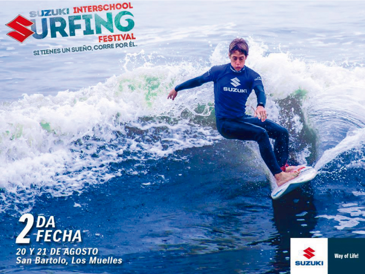 Este 20 de agosto &Aacute;lvaro Malpartida regresa con el Susuki Interschool Surfing Festival
