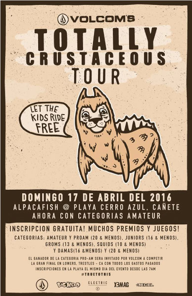 Volcom presenta Totally Crustaceous Tour  Per&uacute; 2016  
