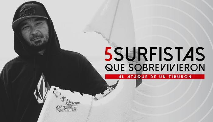 5 surfistas que sobrevivieron al ataque de un tibur&oacute;n 

