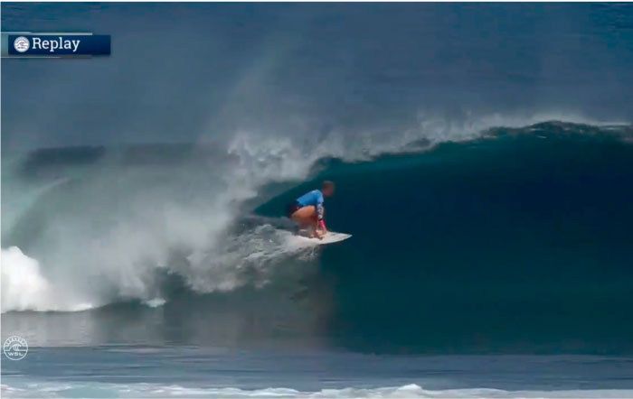 Con esta ola Bethany Hamilton se baj&oacute; a Tyler Wright en Fiji